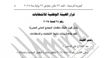 الهيئة-الوطنية-للانتخابات-تقيد-4-منظمات-مدنى-محلية-لمتابعة-انتخابات-مجلس-الشيوخ